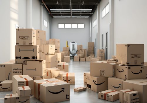 A warehouse full of cardboard boxes.